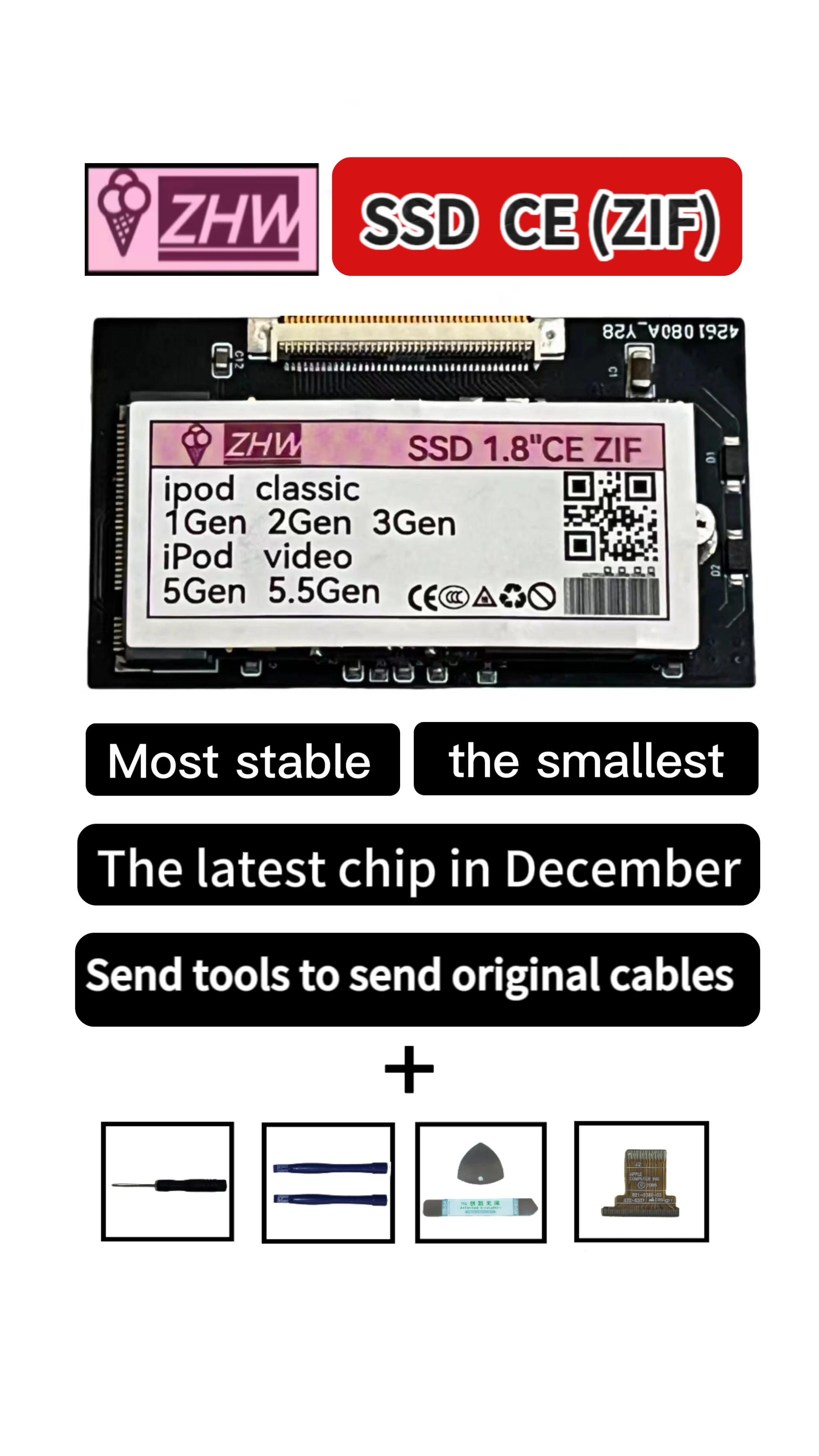 Nen SSD chip upgrade 64GB 128GB 256GB 160GB 512GB 1TB For iPod Classic 7Gen 6.5Gen 6Gen 5.5Gen 5Gen IPC IPV MK1634GAL MK8022GAA