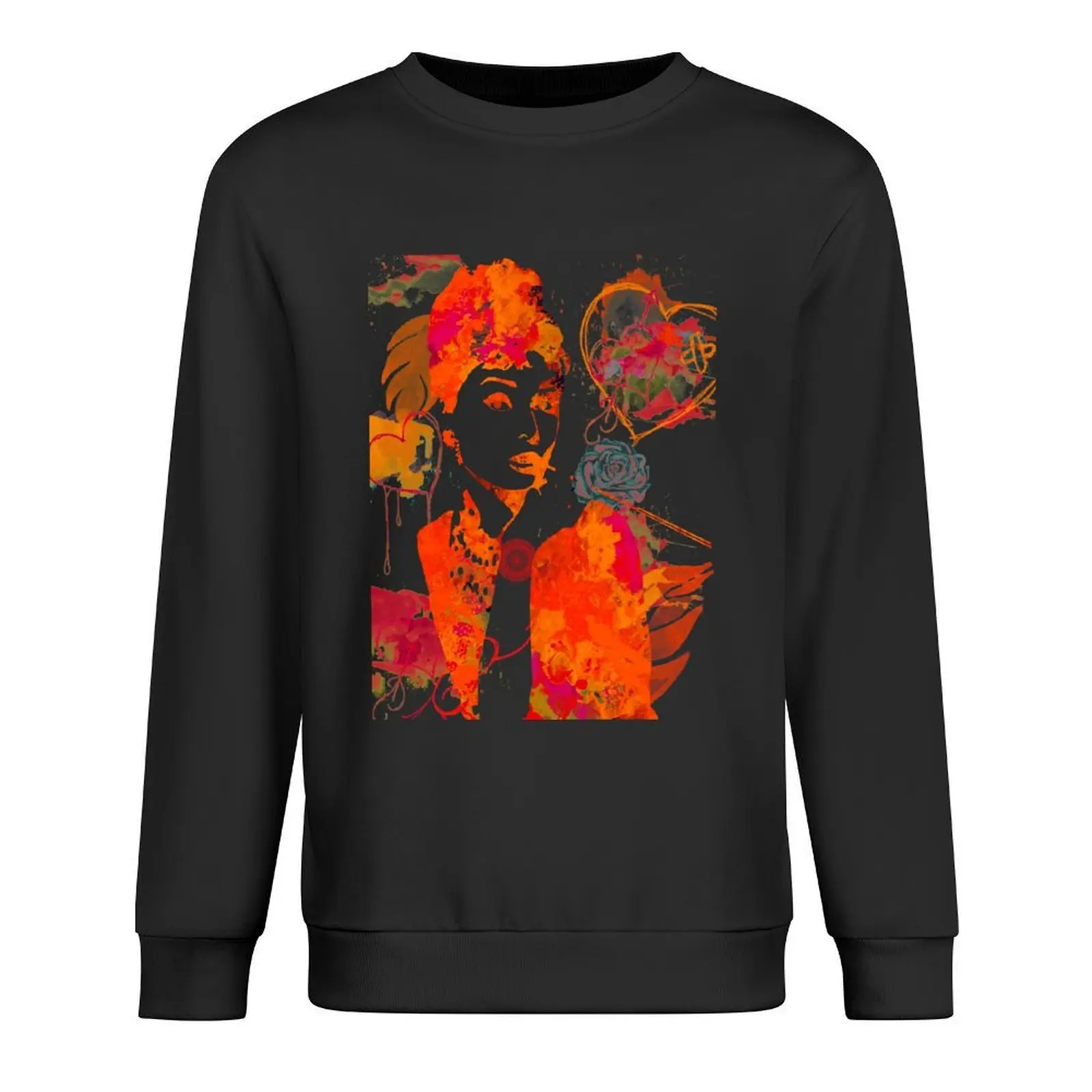 

Audrey Hepburn fire colours Pullover korean autumn clothes fashion men japanese style anime clothing hooded sweatshirts