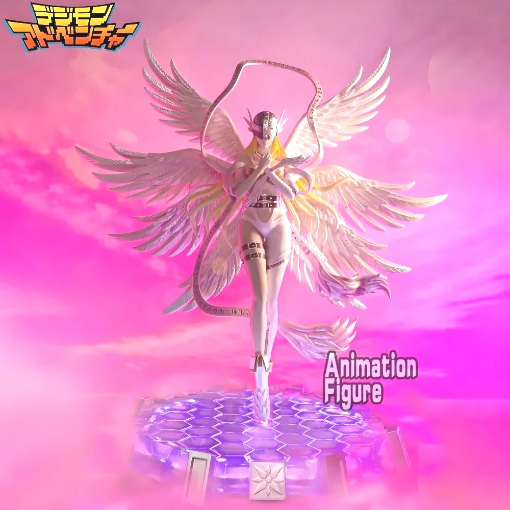 26cm/10,24 Zoll Anime Digimon Adventure Figur Angewomon Actionfiguren PVC-Statue Desktop-Ornament Sammlermodell Spielzeug Geschenke
