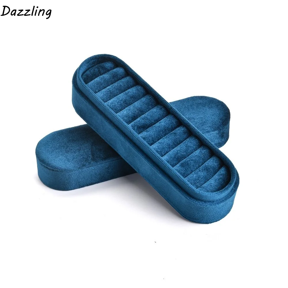 

Lid Velvet Jewelry Display Tray Multiple Compartments Handmade Jewelry Storage Holder Case Extra Soft Dust-proof
