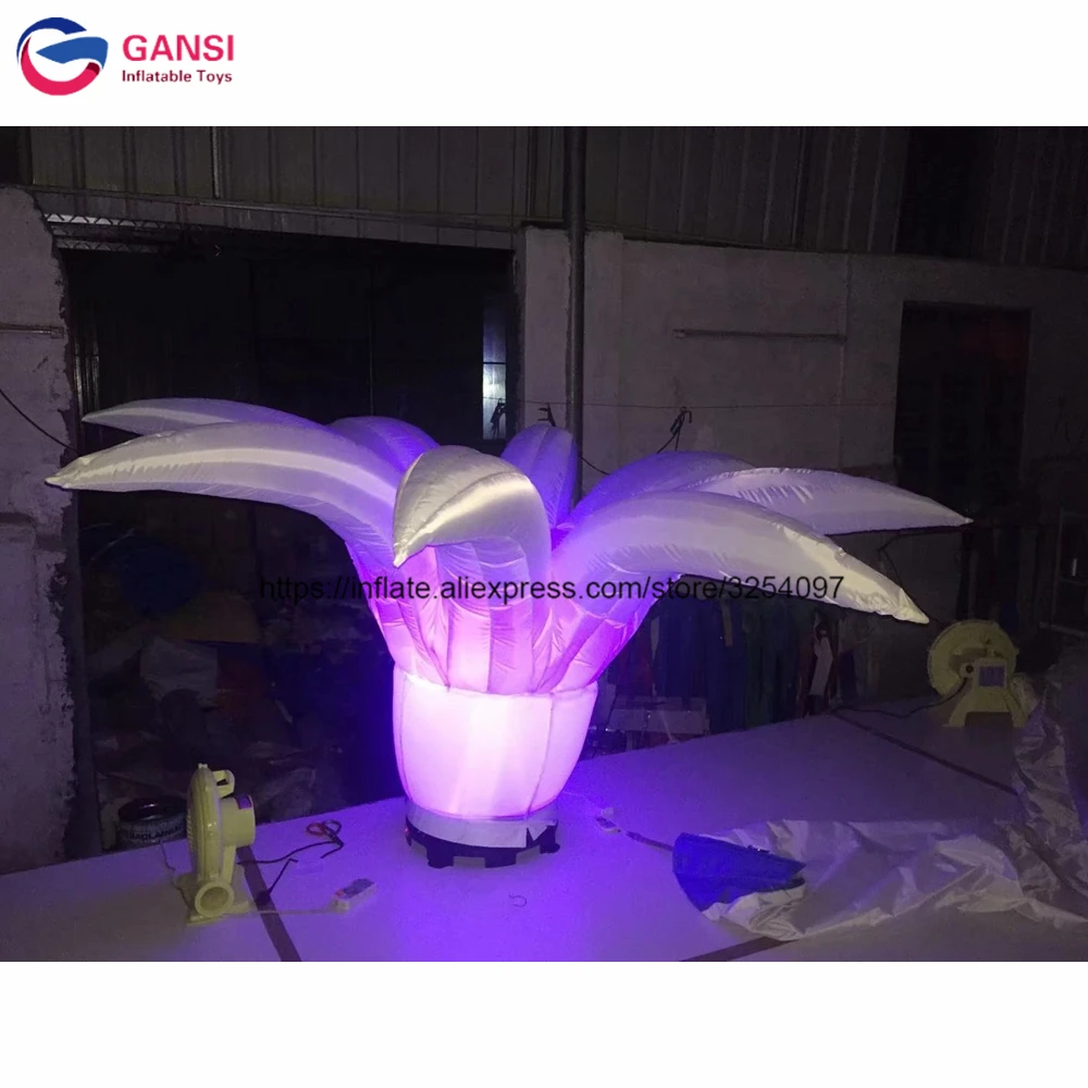 

Pop Up Led Lighting Inflatable Stage Flower With Stands 1.5M Height Giant Inflatable Flower Decoration For Wedding Event