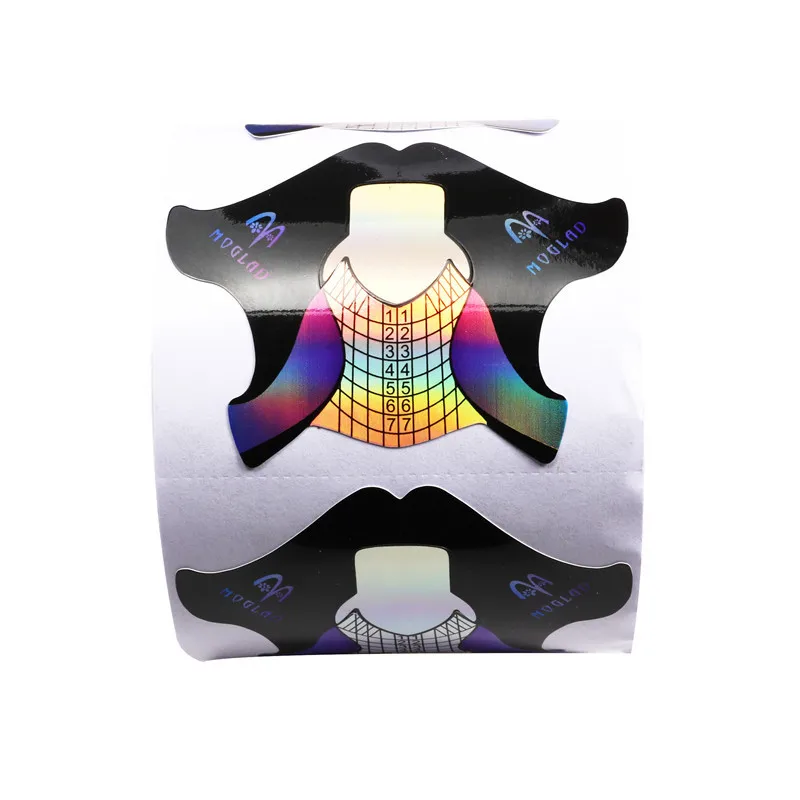 100 قطعة مسمار ورقة تمديد أشكال الاستنسل ملصقات حامل ل هلام الاكريليك نصائح منشئ الفرنسية مسمار شكل تلميح أظافر كاذبة أداة فنية