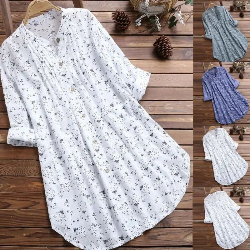 Women Loose Long Sleeve Tunic Tops Casual Blouses M-3XL Shirt Summer Elegant Blouse Streetwear Fashion New