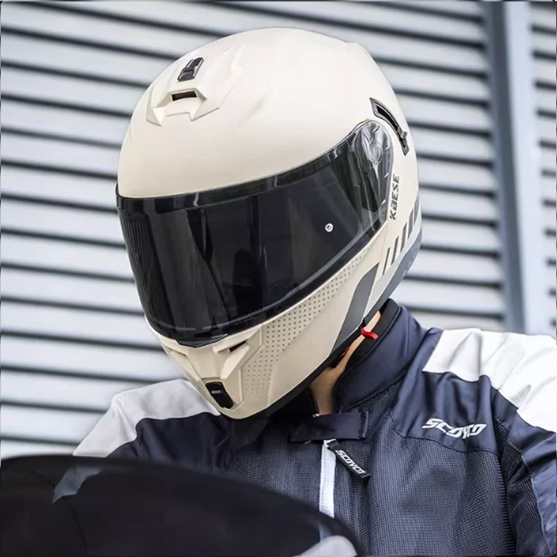 

DOT ECE Certified Flip Up Helmet Built-in Inner Dark Visor Modular Motorcycle Helmet for Adults Long Distance Advanture Activity