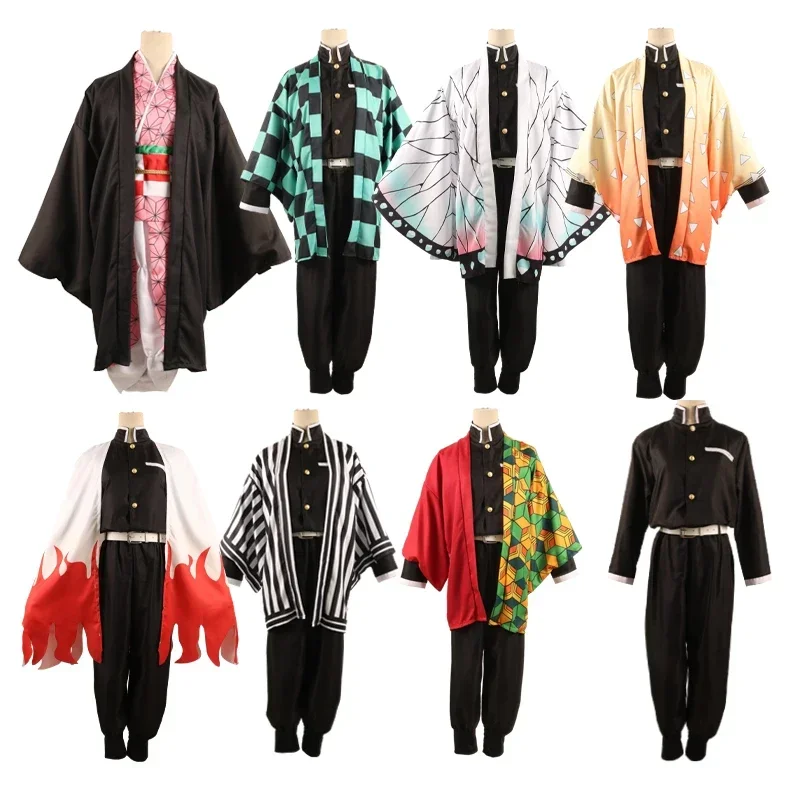 Anime Agatsuma Zenitsu Costume Cosplay Kimono Abiti di Halloween Parrucca uniforme da festa Donna Bambini