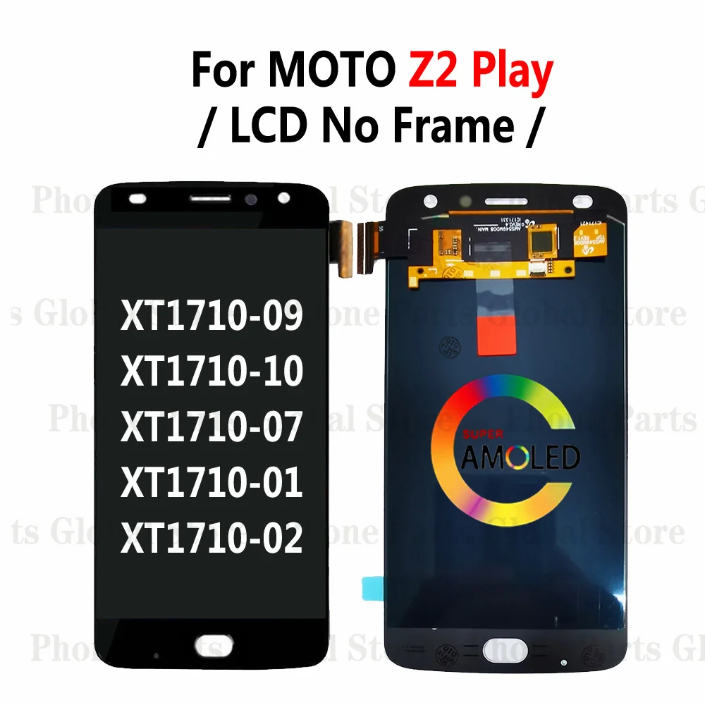 For Motorola MOTO Z2 Play LCD Z Z3 Z4 LCD Display Screen Touch Digitizer Assembly XT1710 XT1929 XT1980 XT1635 Replacement Parts