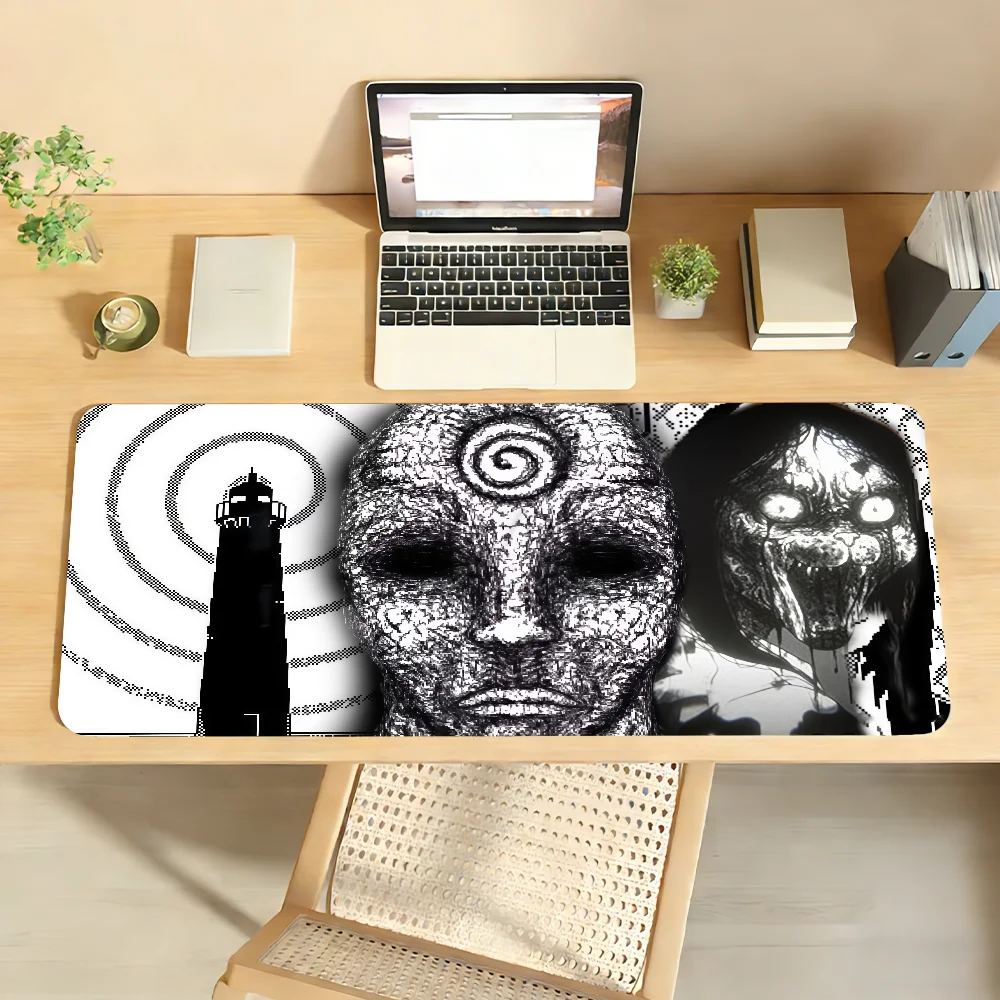 Art Junji Ito Mauspad, rutschfeste Schreibtischunterlage, PC-Laptop-Zubehör, Gummi, Büro-Tastatur, groß, Gamer-Dekoration