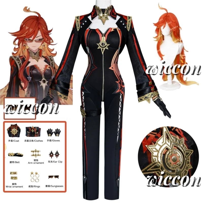 

Genshin & Impact Pyro Archon Mavuika Cosplay Costume Sexy Uniform Halloween Party Role Play Women Outfit