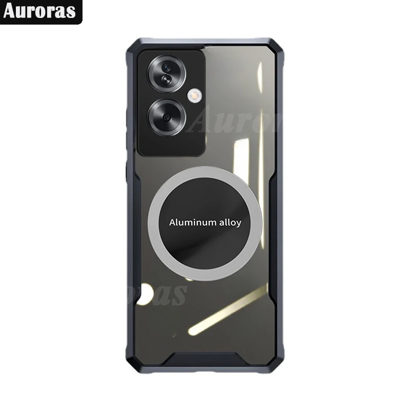 Auroras For OPPO A79 5G Case Car Mounted Magnetic Suction Airbag Bumper Clear Shell For OPPO Reno 11F 10 12Pro Plus Cover Fundas image 4