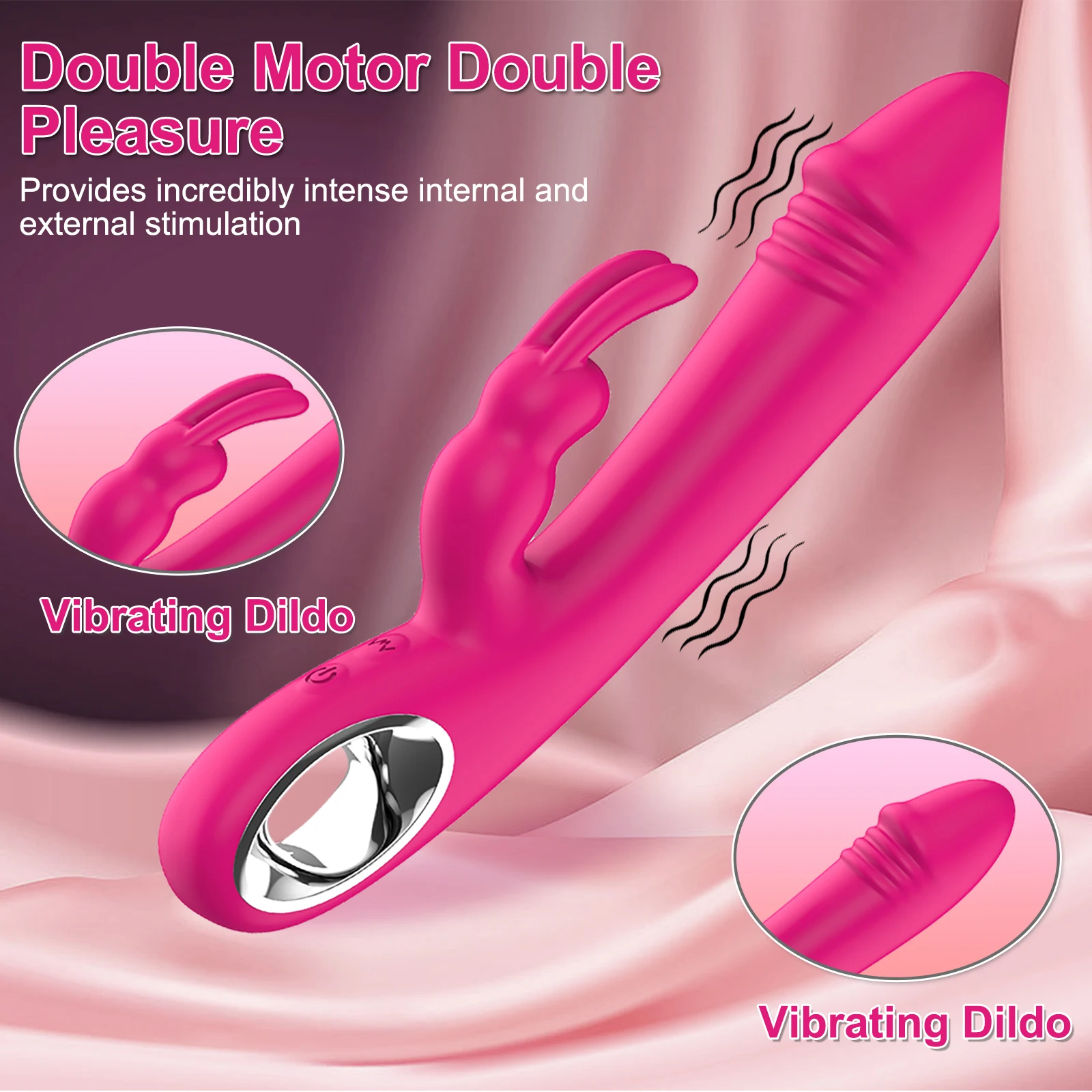 Rabbit Vibrator for Women Vaginal Clit Stimulator Anal Plug Dildo Vibrating Wand Female Masturbation Massager Sex Toys for Adult