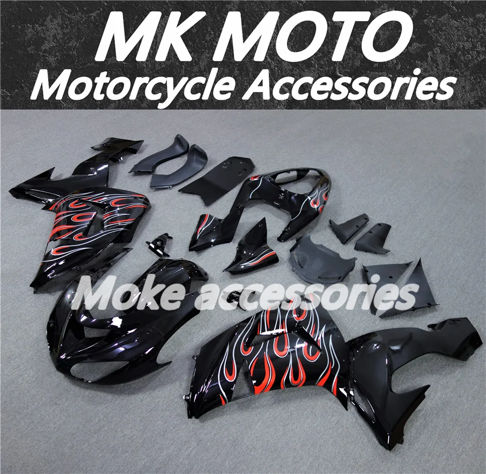 

Motorcycle Fairings Kit Fit For zx-10r 2006-2007 Bodywork Set Ninja High Quality ABS Injection Black Red Flame New