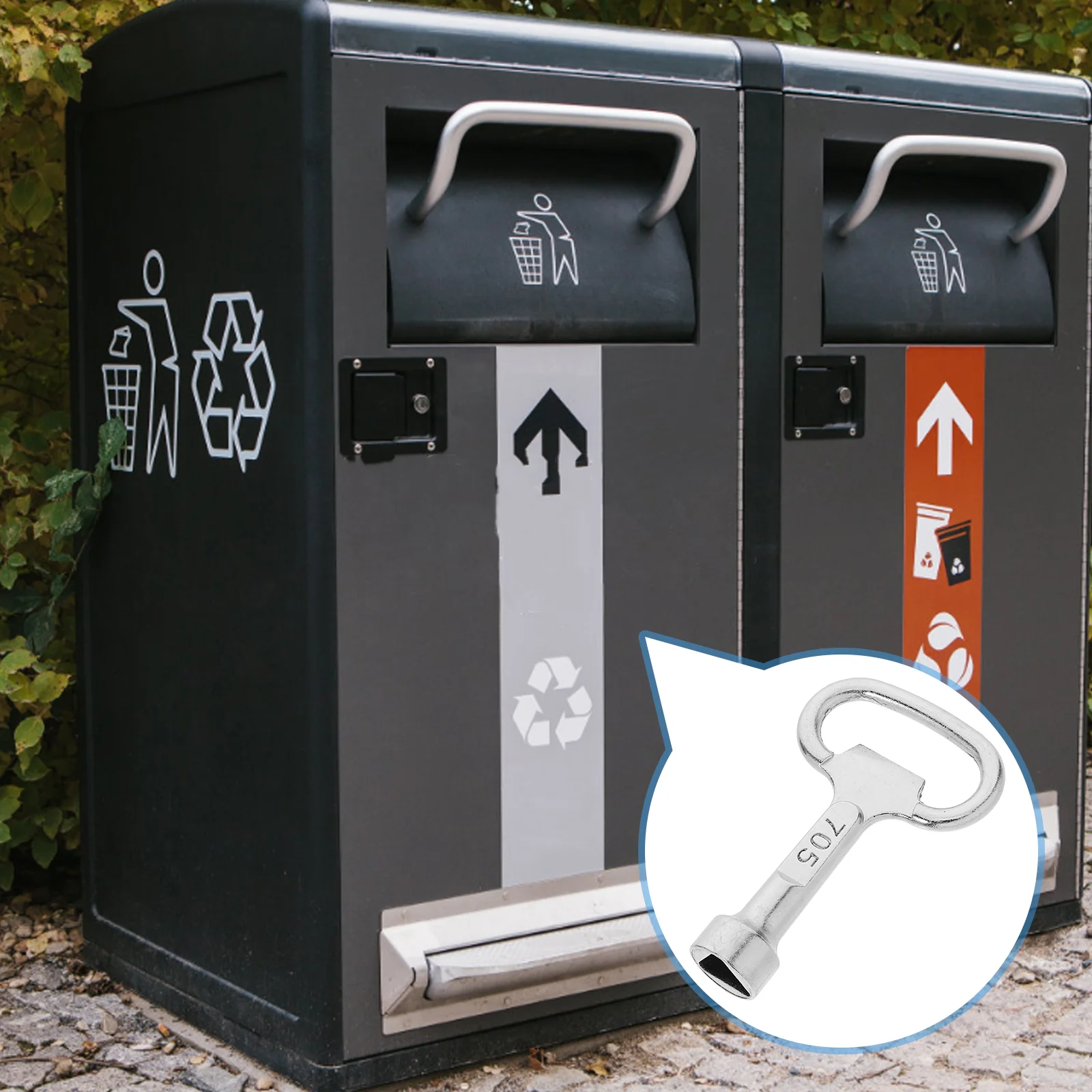 Trash Can Key Triangle Elevator Security Community Rubbish Bin Side Outdoor Peel Lock Cylinder