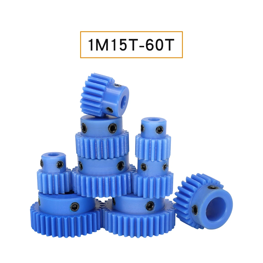 Plastic Gear 1M-45T/48T Teeth Pitch 3.14mm Teeth Height 10mm Blue Motor gear Transmission Parts Bore Size 6/8/10/12/14/15 mm