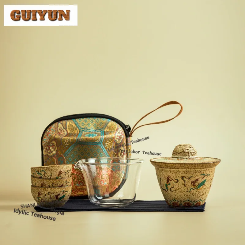 

Dunhuang Apsaras Cultural Creative Tea Set Complete Set Boutique Tea Ceremony Set Teapot And Tea Cup Set Chinese Tea Set Craft