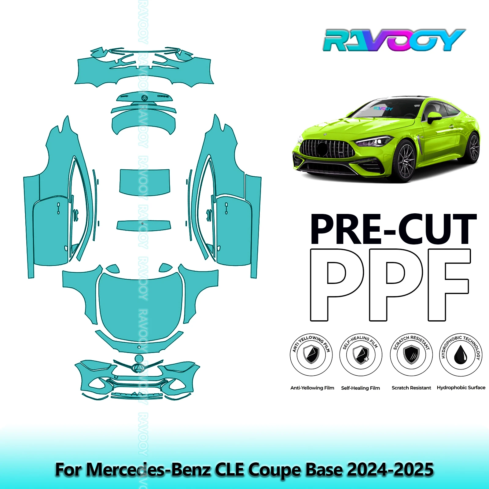 

Full Vehicle Clear Bra Precut PPF Paint Protection Film For Mercedes-Benz CLE Coupe Base 2024-2025