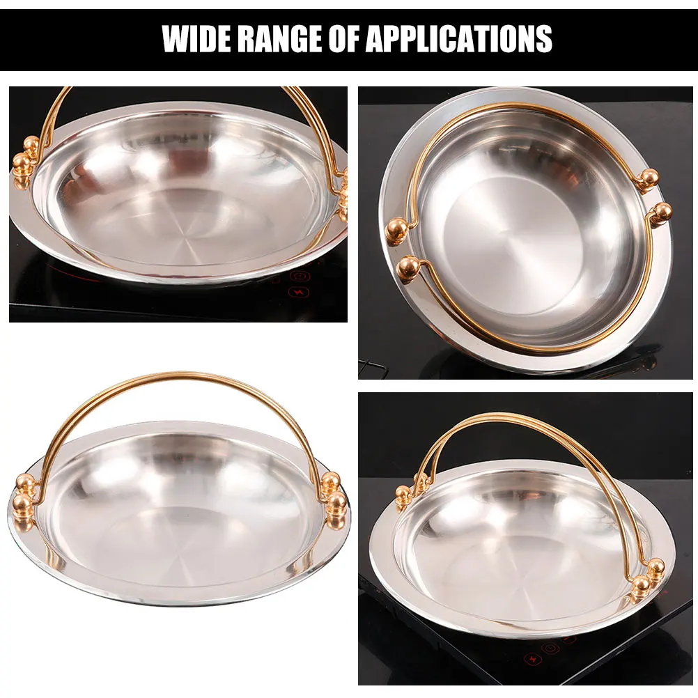 

1pc Stainless Steel Sukiyaki Japanese Hot Pot Camping Cooker Thickened Bottom Fast Heating Indoor Outdoor Use Soup Pot