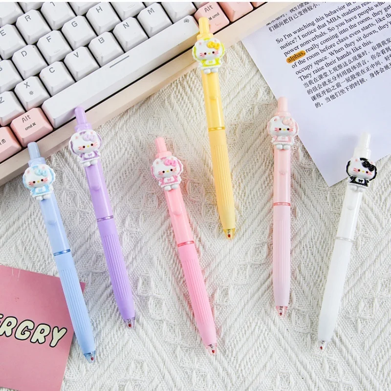 

36 шт./лот Kawaii Sanrio Kitty Press гелевая ручка милые 0,5 мм черные чернила нейтральные ручки рекламный подарок школьные принадлежности