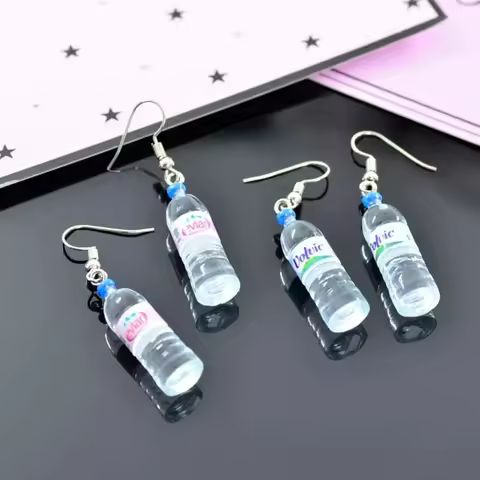 Fsunion New Mineral Water Bottles Earring Beer Cute Simple And Elegant Two Style 4 Colors Fashion Ear