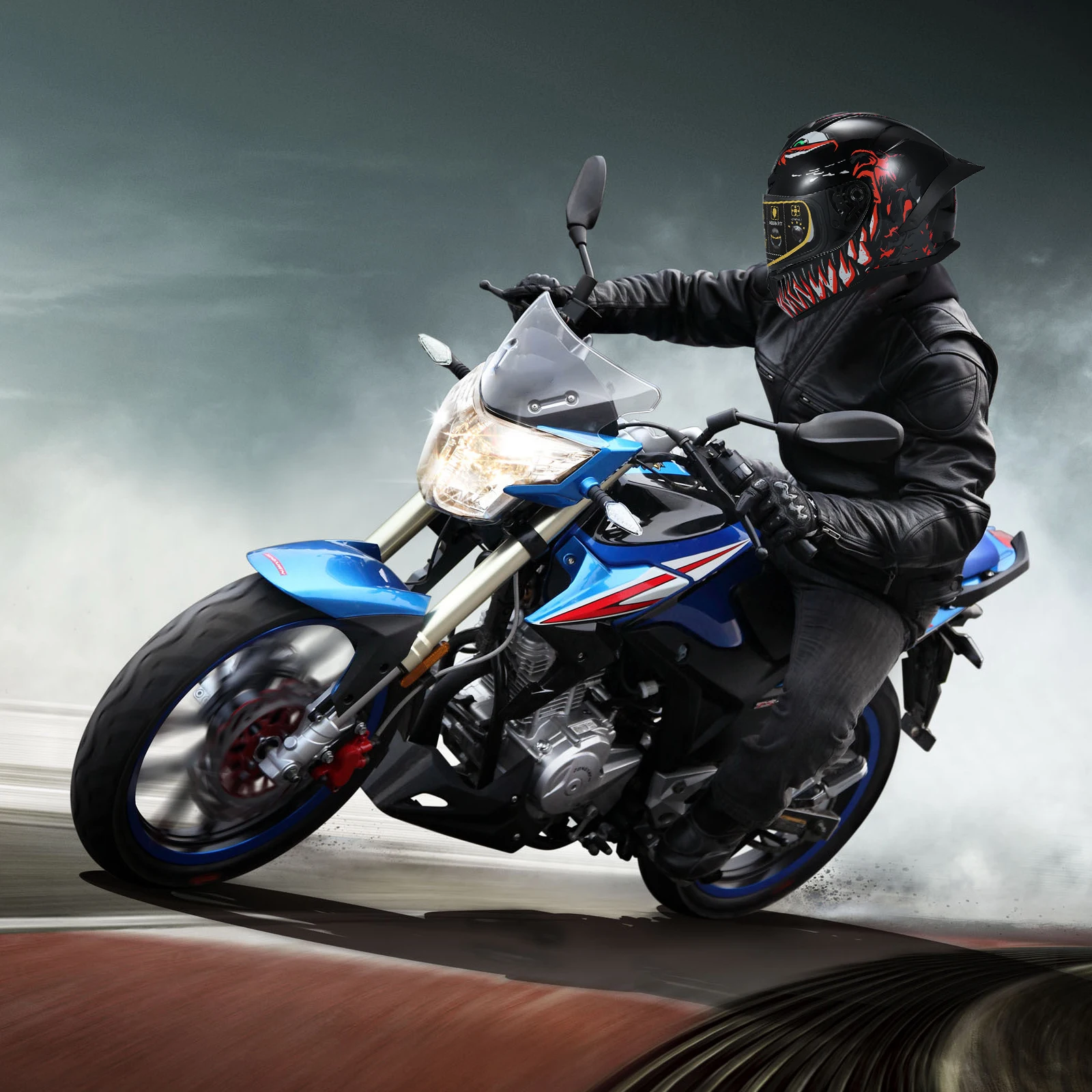 

Мотоциклетный шлем, легкий, эргономичный, удобный, с визором высокой четкости, стильный шлем, уличный шлем