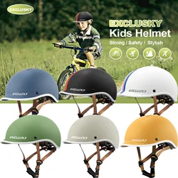 Exclusky kask rower dla dziecka, 5-13 lat, ultralekkie bezpieczeństwo dzieci kolarstwo Rollerskating Skateboarding kask 51-57 cm