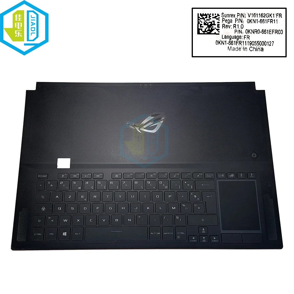 Imagem -05 - Teclado Luminoso com Touchpad para Asus Rog Gx701 Gx701gw Gx701gxr Russo Francês Azerty Bélgica Novo 90n01u1