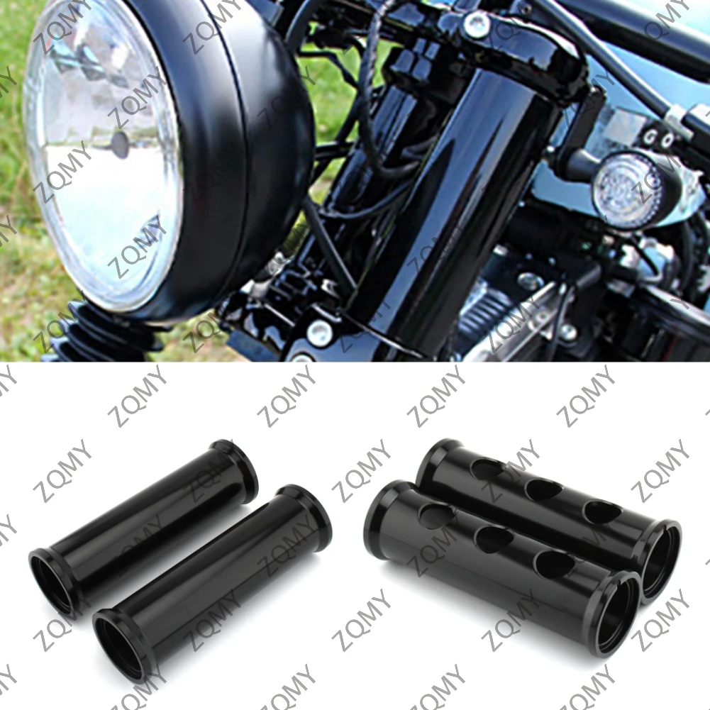 Couvercle de fourche avant de moto en aluminium noir, protection pour Harley Davidson XL883 1200 Sportster 2000-2021, 2 pièces