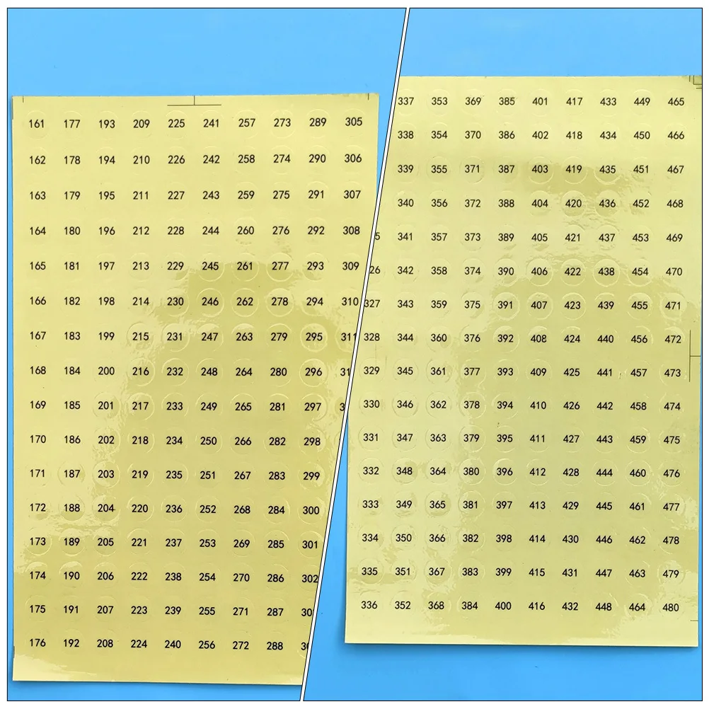 

6 Sheets Digital Label Stickers Waterproof Durable Nail Polish Color Number Decals for Nail Art Serial Number Label Decals