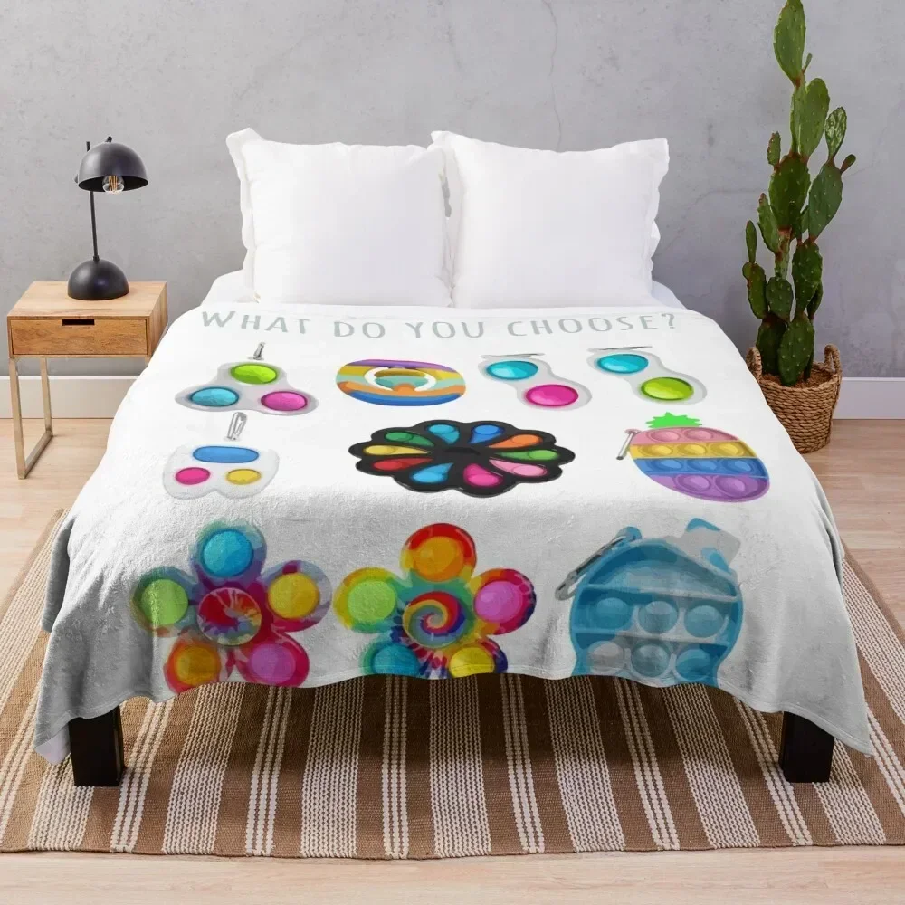 

Your choice: Pop it, Simple Dimple or Snipers Throw Blanket Soft Solid Color Blanket for Couch Bed