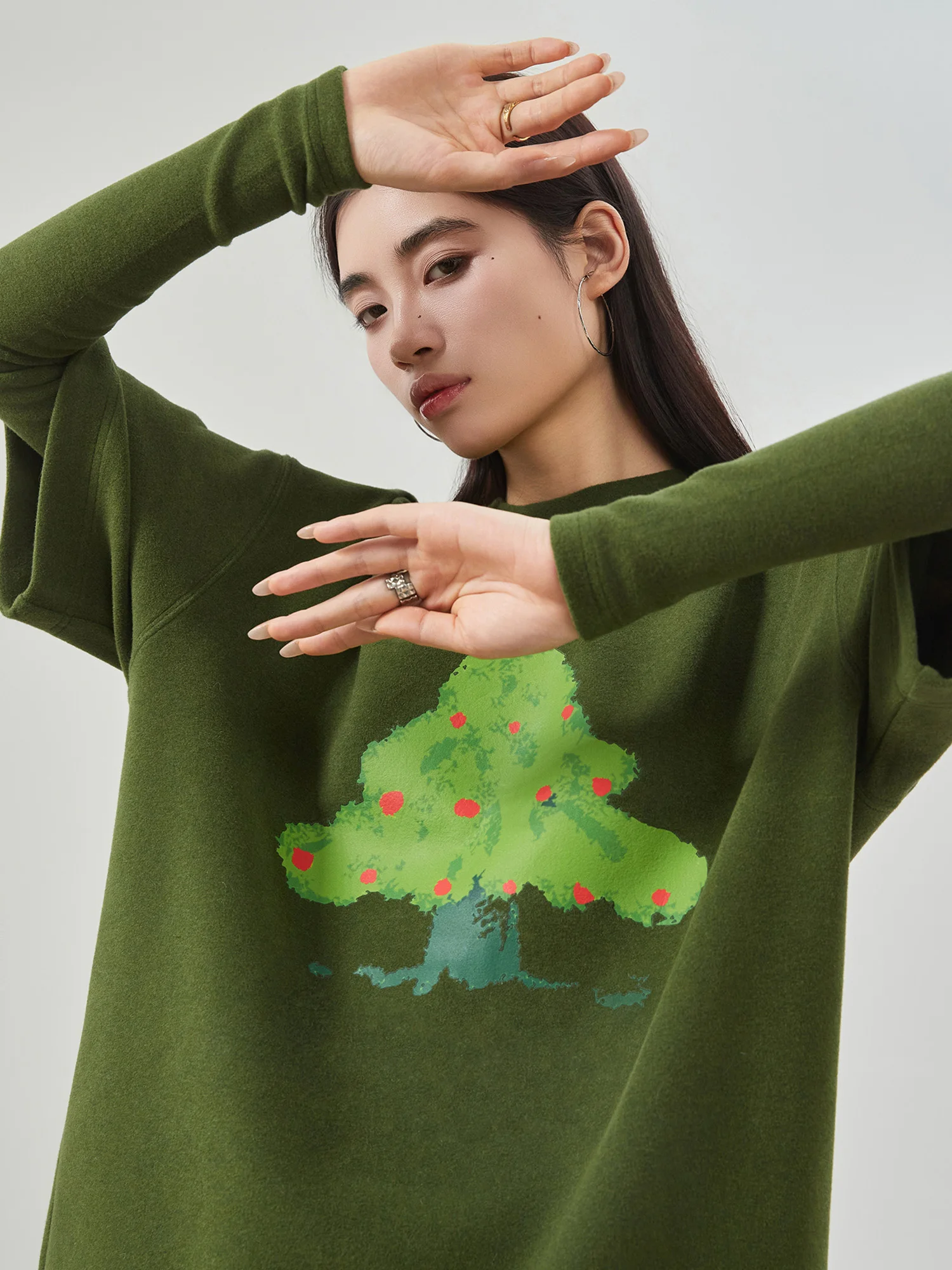 

een Floing Printed ort Sve T-irt Women's Loose Korean Design Sensation Ele Sve Cover Top Spring Commute