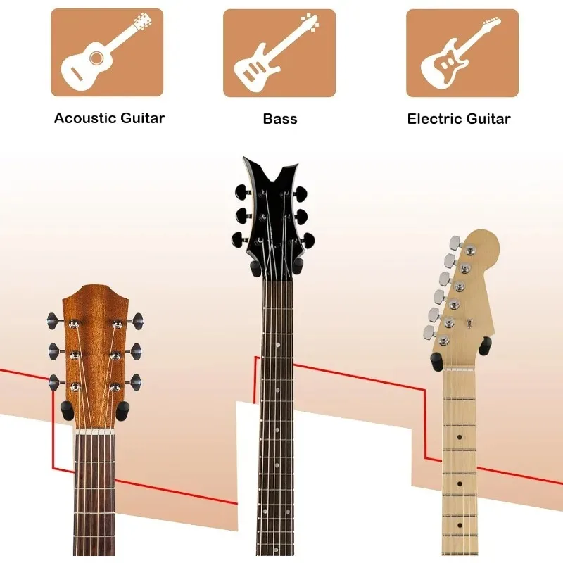 Guitar Wall Mount Guitar Holder with Adjustable Soft Guitar Hook for All Size Guitars Hardwood U-Shaped Guitar 1pc image 4