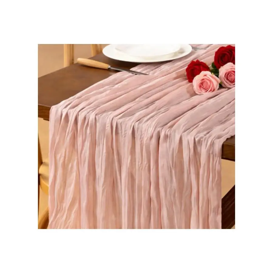 

Valentines Day Blush Pink Valentines Table Runner 12pcs Boho Gauze Cheesecloth Table Runner 22120 inches 10FT Winter Home Decor