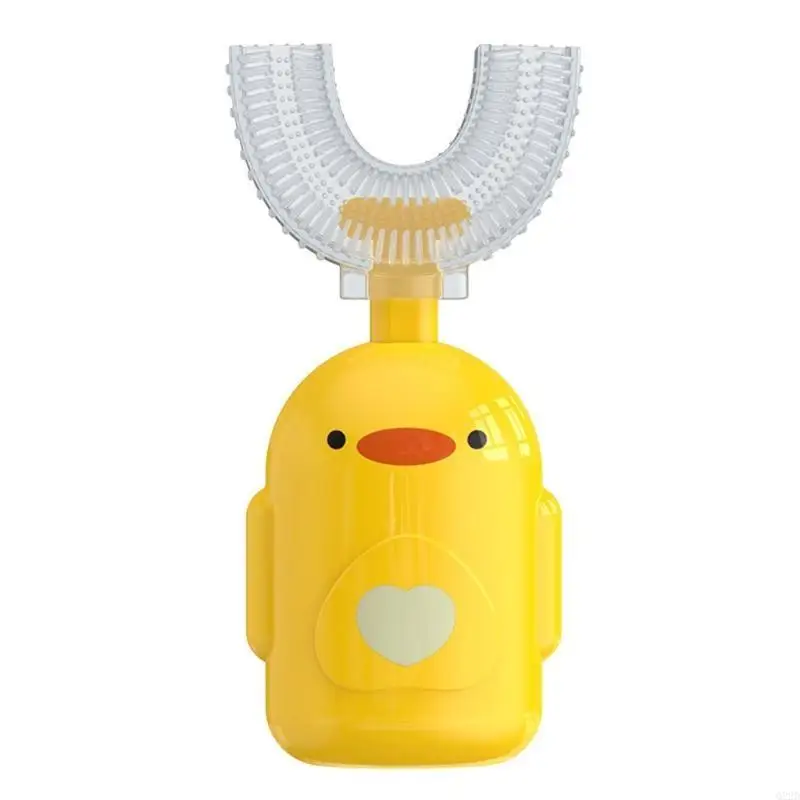 

Q22D Cartoon Duck Baby Children Ручная зубная щетка 360 градусов U-образной зубной щетки