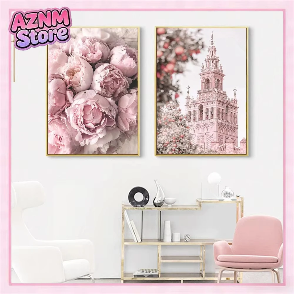 1PC Frameless Paris Tower Coffee Old Car Bicycle Rose Tulip Flower Art Canvas Painting Nordic Posters Wall Bedroom Decor