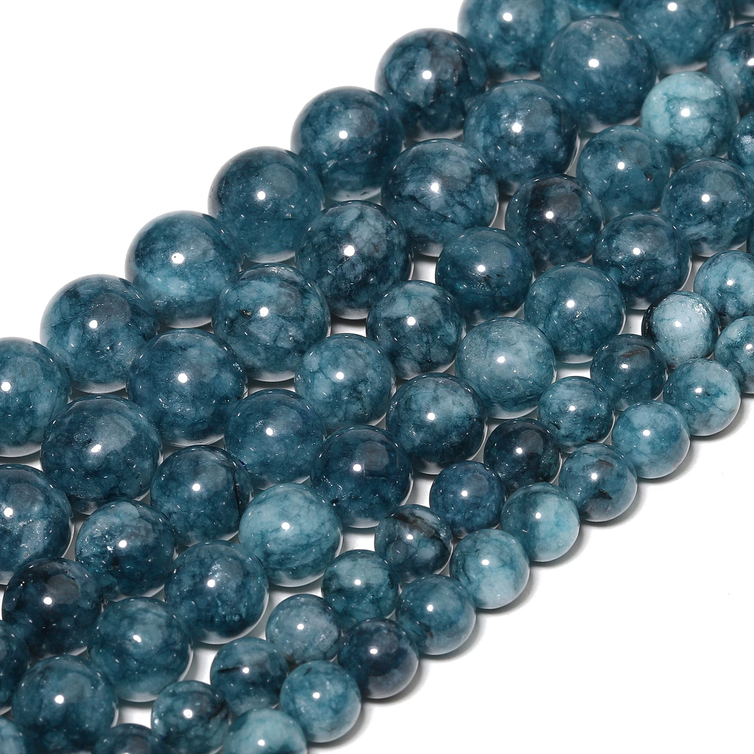 6/8/10mm Natural Stone Dark Blue Chalcedony Beads Round Spacer Beads for Jewelry Making Supplies Energy Bracelets Accessories