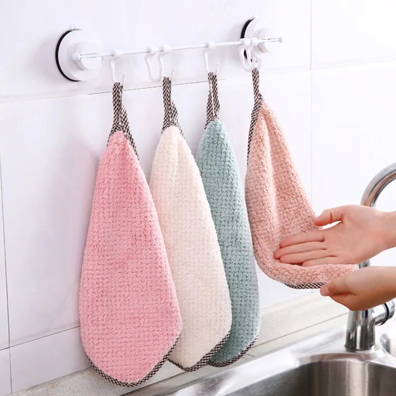 5/10Pcs Thick Home Kitchen Dish Towel Non-stick Oil Thickened Table Cleaning Cloth Absorbent Scouring Pad Dish Cloth Kitchen Rag