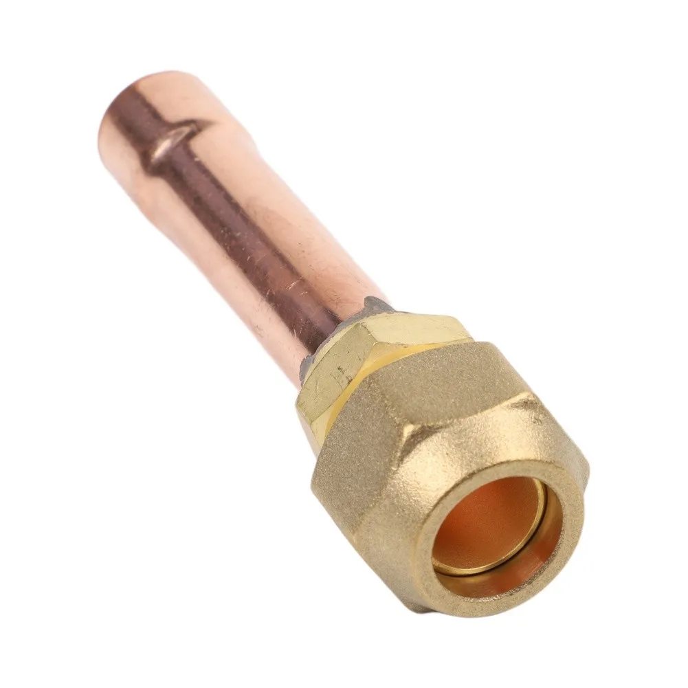 58 inch brass for flare connectors 2PCS pipe fittings with threaded nuts for HVAC and refrigeration copper tube system
