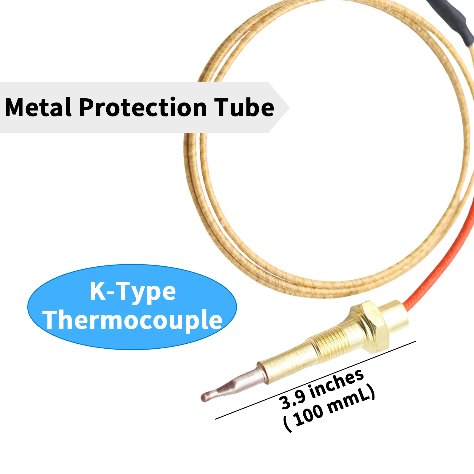 65cm Gas Stove Thermocouple Universal Screw Heater Thermocouple Kit Burner Cooker Fireplace Parts Temperature Controller 1 PCS