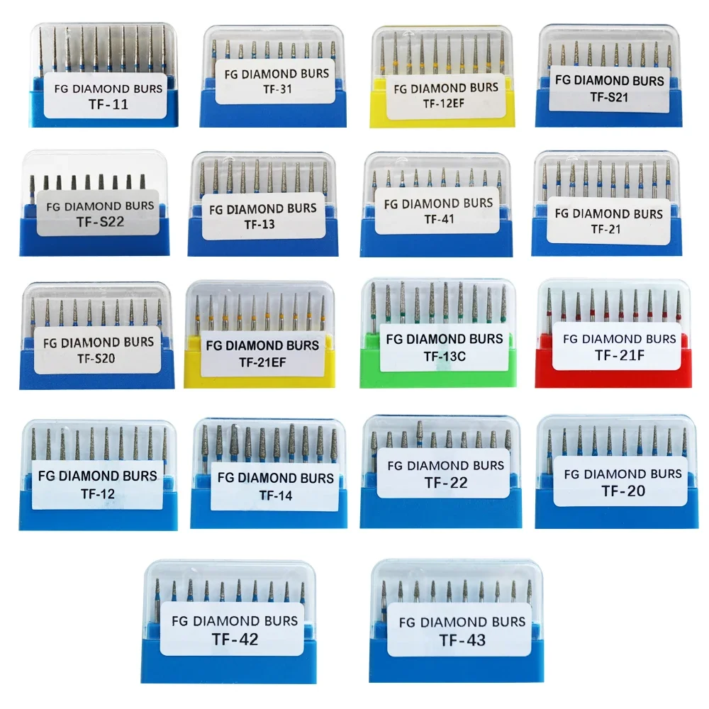 10Pcs/Pack TF Series Diamond Burs