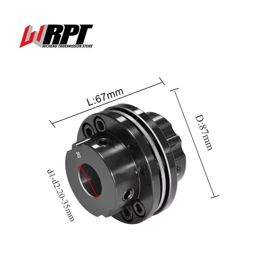 CSTBG Coupling 8-Hole Diaphragm Motor 45# Steel High Torque Stepped Flange Coupling CSTBG-87X67 CNC Driving Parts