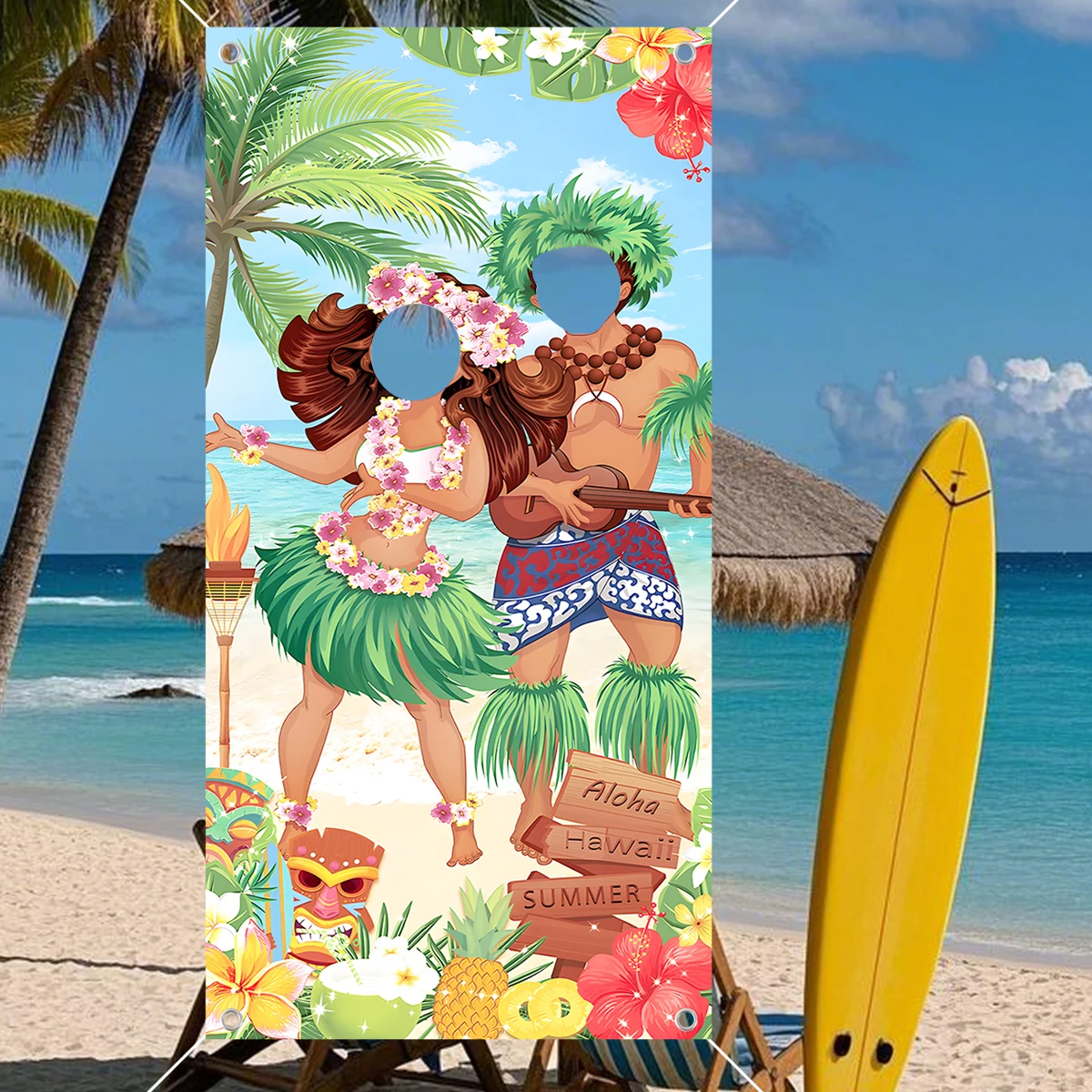 Accesorios de fotografía hawaianos, pancarta, decoración de fiesta de cumpleaños de playa de verano, recuerdos para niños, telón de fondo ALOHA Hawaii Luau, suministros para fiestas tropicales