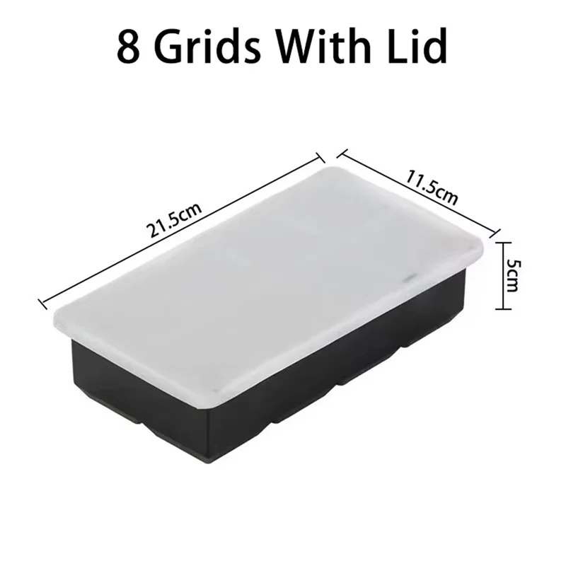 ABJN-Silicone Large Mold With Lid Freezer Trays Extra Tray Food Freezing Moulds Storage Box Kitchen Accessories