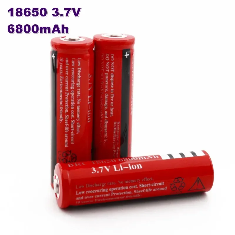 Original 18650 Lithium Battery 3.7 V Volt 6800mah BRC 18650 Rechargeable Battery Li-ion Lithium Batteries For Power Bank Torch