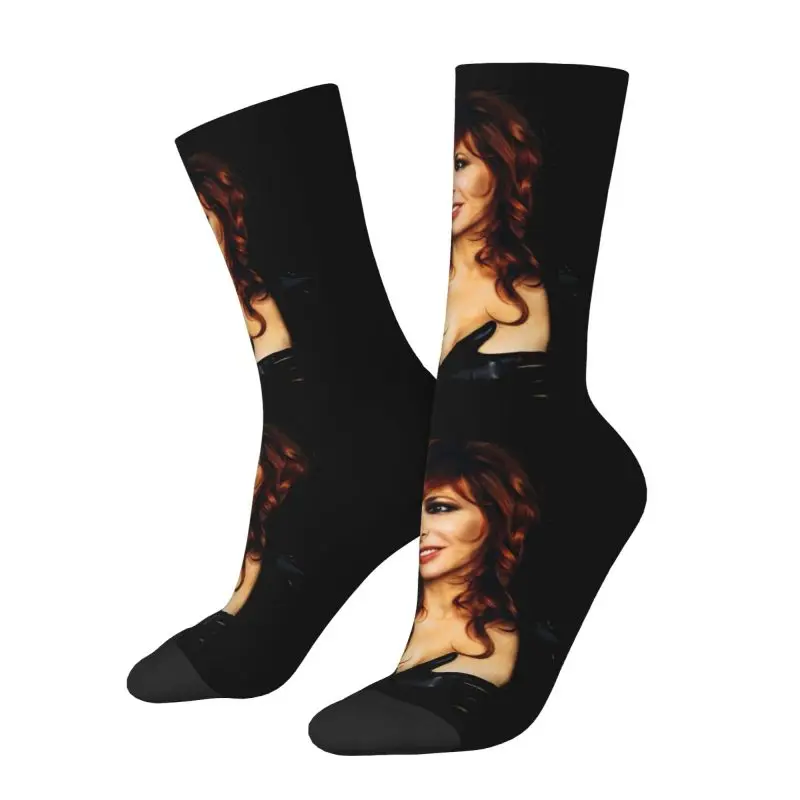 Lovely Mylene Farmer Men Women Crew Socks Unisex Cool 3D Printing Dress Socks