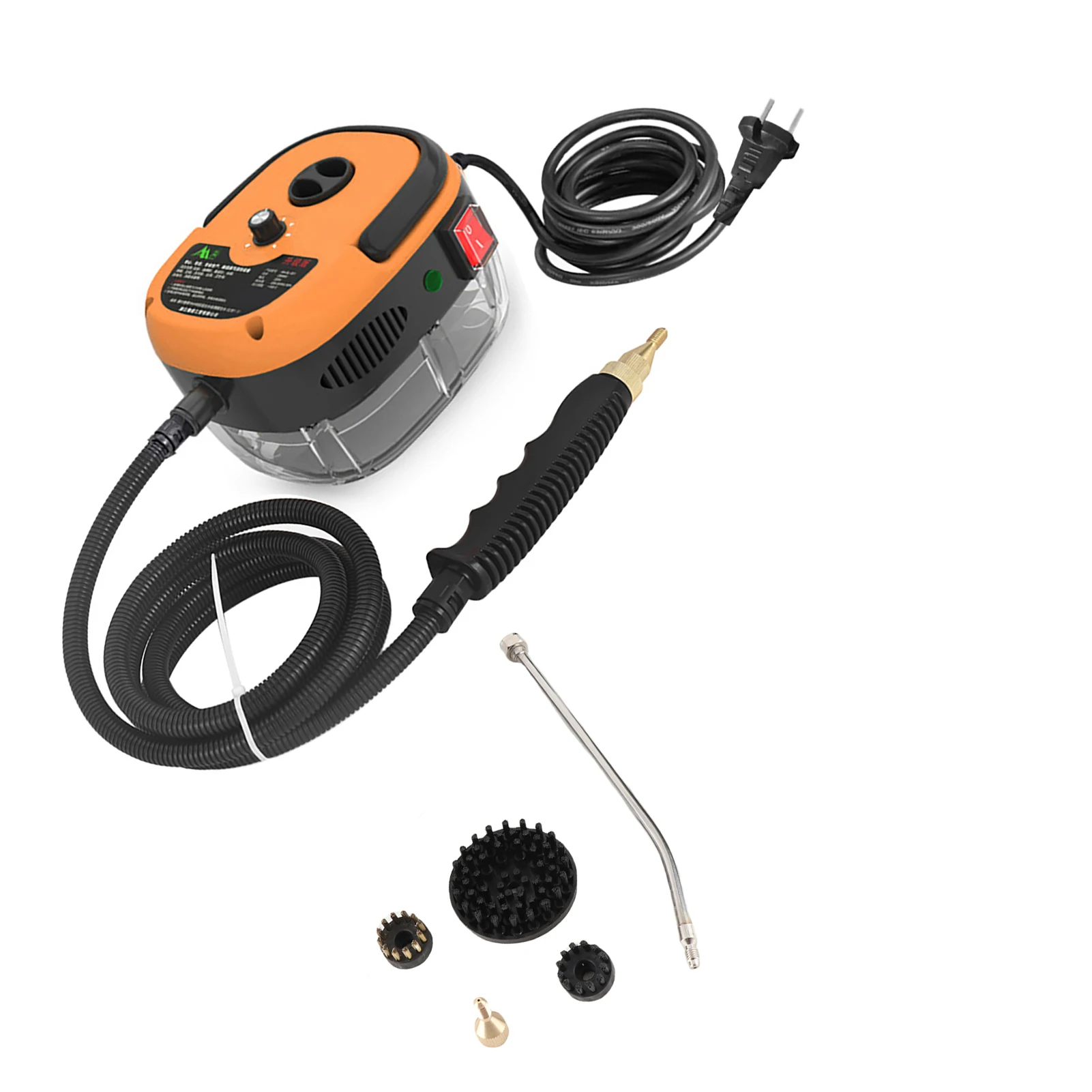 1500W Portable Handheld Steam Cleaner High Temperature Pressurized Steam Cleaning Machine with Brush Heads for Kitchen Furniture