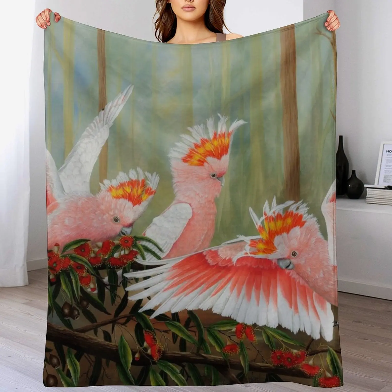 Major mitchells Australian parrots Throw Blanket Decoratives Soft Furry Blankets