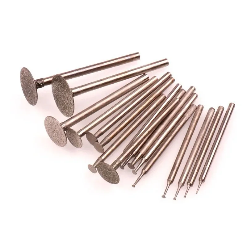 5Pcs 0.5-16mm Round Thin Slice Diamond Grinding Head K Needle H-Needle Burr Engraving Bit for Dremel Rotary Tools