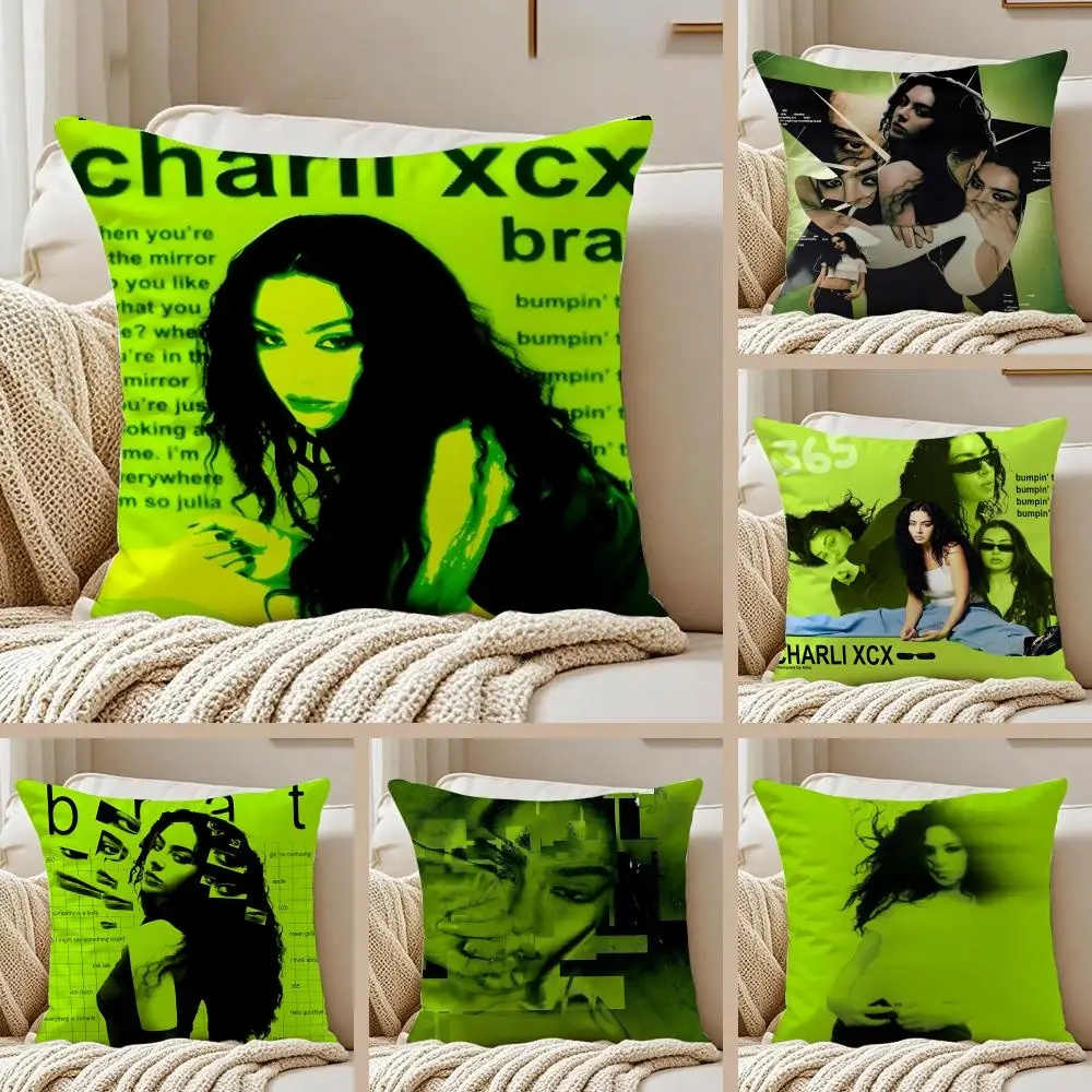 Experimental Singer Charli XCX Cushion Cover Pillowcase Anti-dustmite Invisible Zipper Short Plush Sofa Cushion