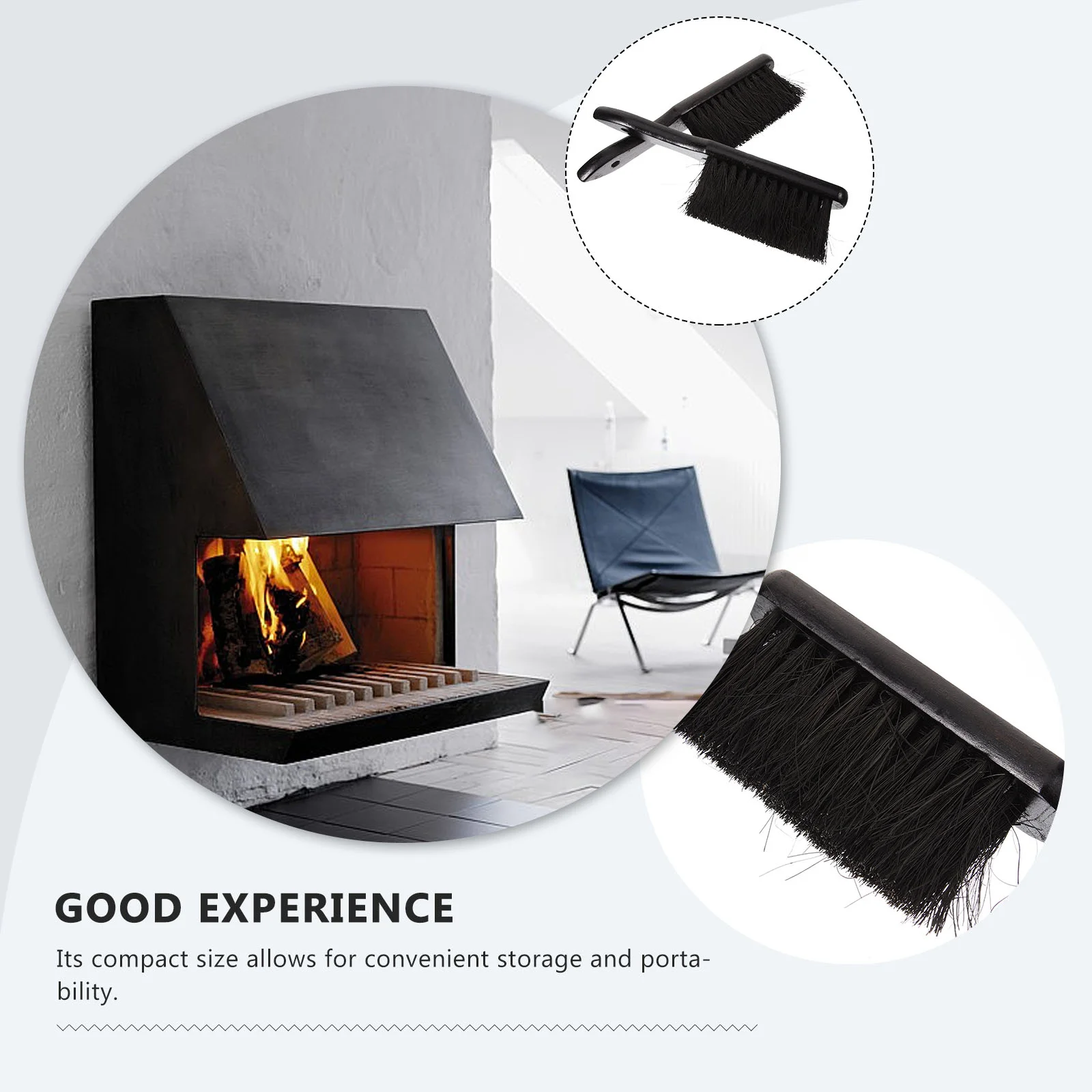 2 Pcs European Style Cleaning Brush Desktop Accessories Fireplace Computer Bench Wooden