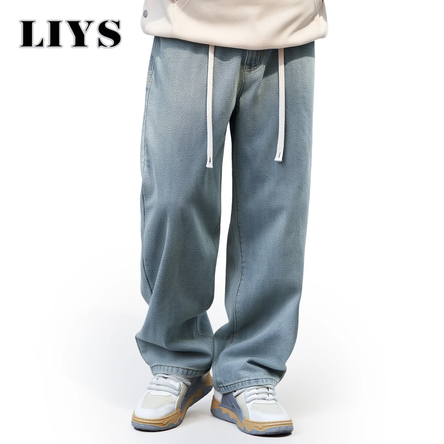 

Men's Straight Retro Jeans Soft Cotton Casual Pants Personality High Quality Men Korean Fashion Loose Jeans Baggy Pants for Man
