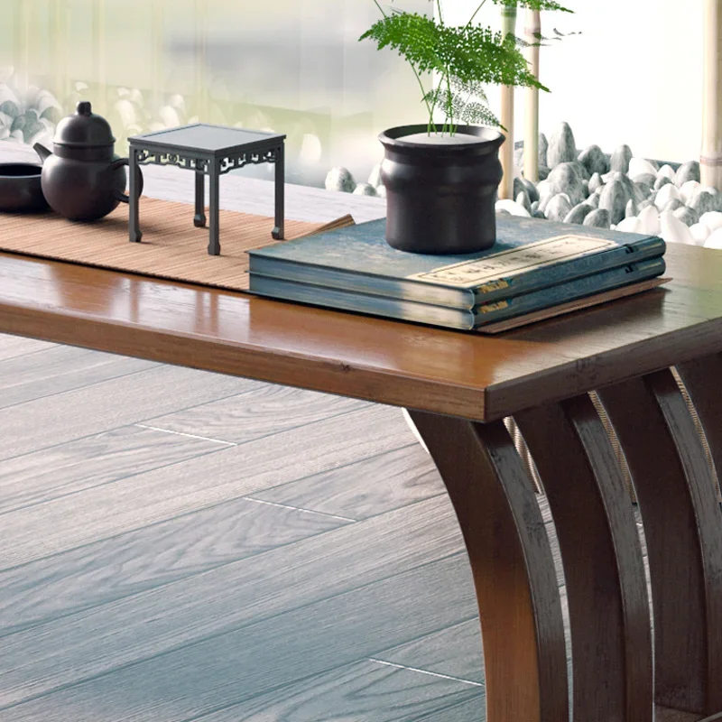 Bamboo Tatami Tea Table, Small Japanese Sitting Coffee Tables, Windowsill Web-Red Side Table